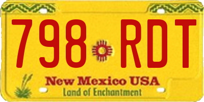 NM license plate 798RDT