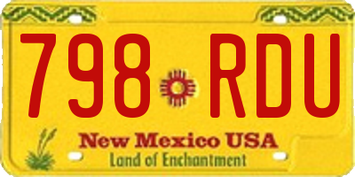 NM license plate 798RDU