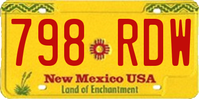 NM license plate 798RDW