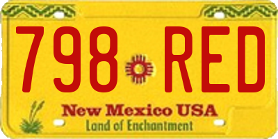 NM license plate 798RED
