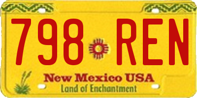 NM license plate 798REN