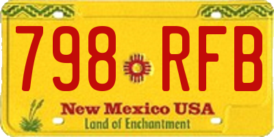 NM license plate 798RFB