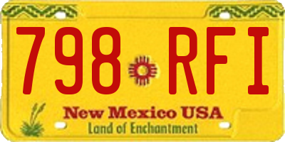 NM license plate 798RFI