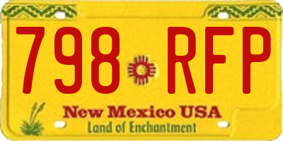 NM license plate 798RFP