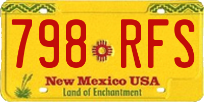 NM license plate 798RFS