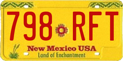 NM license plate 798RFT