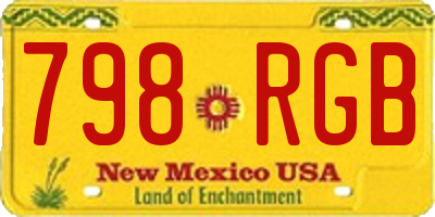 NM license plate 798RGB