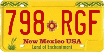 NM license plate 798RGF