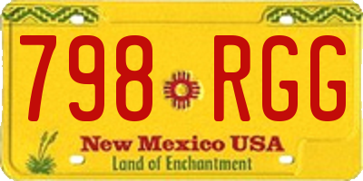 NM license plate 798RGG
