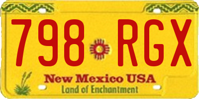 NM license plate 798RGX