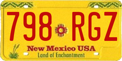 NM license plate 798RGZ
