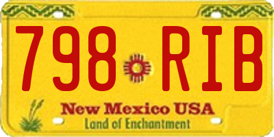 NM license plate 798RIB