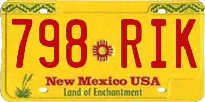 NM license plate 798RIK