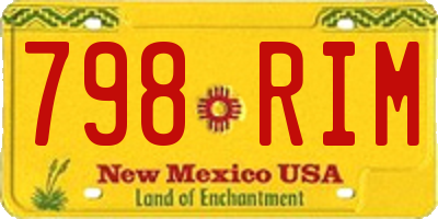 NM license plate 798RIM