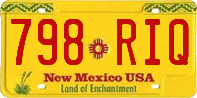 NM license plate 798RIQ