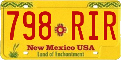 NM license plate 798RIR