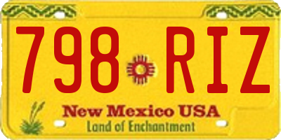 NM license plate 798RIZ