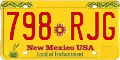 NM license plate 798RJG
