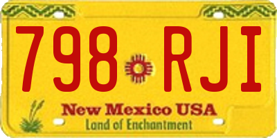 NM license plate 798RJI
