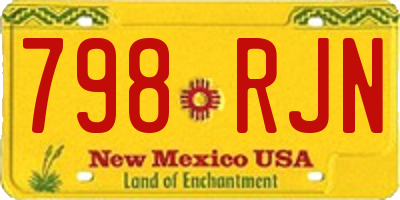 NM license plate 798RJN