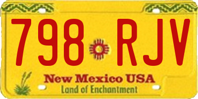 NM license plate 798RJV