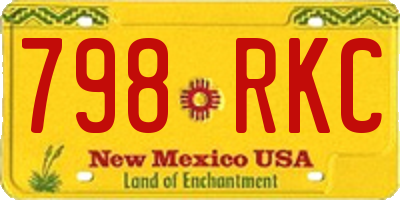 NM license plate 798RKC