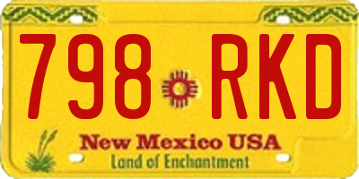 NM license plate 798RKD