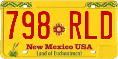 NM license plate 798RLD