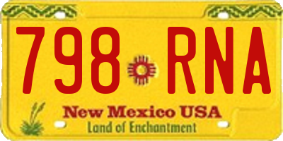 NM license plate 798RNA