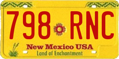 NM license plate 798RNC