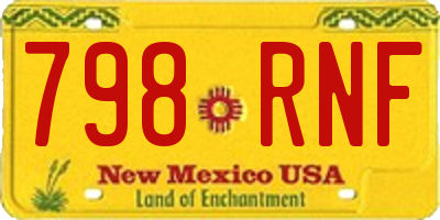 NM license plate 798RNF