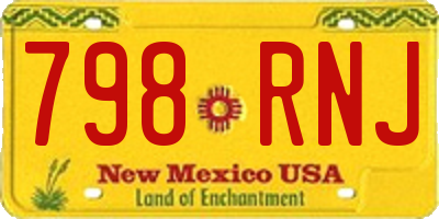 NM license plate 798RNJ