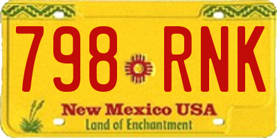 NM license plate 798RNK