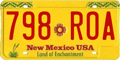 NM license plate 798ROA