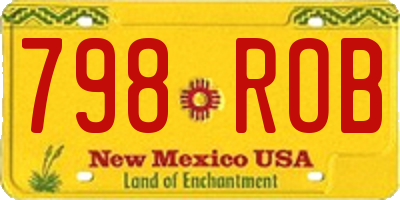 NM license plate 798ROB