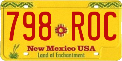 NM license plate 798ROC
