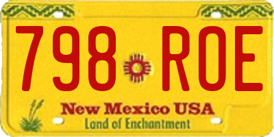 NM license plate 798ROE