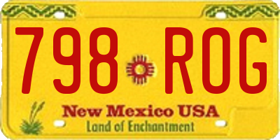 NM license plate 798ROG