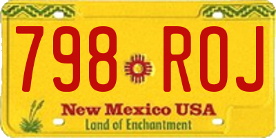 NM license plate 798ROJ