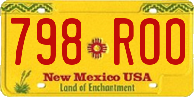 NM license plate 798ROO
