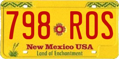 NM license plate 798ROS