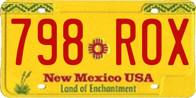 NM license plate 798ROX
