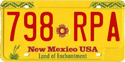 NM license plate 798RPA