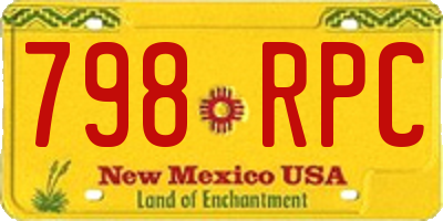 NM license plate 798RPC