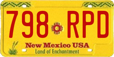 NM license plate 798RPD
