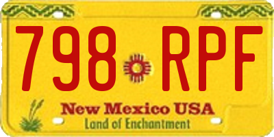 NM license plate 798RPF