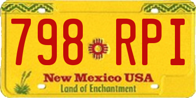 NM license plate 798RPI
