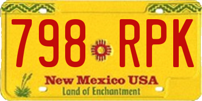 NM license plate 798RPK