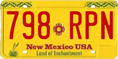 NM license plate 798RPN