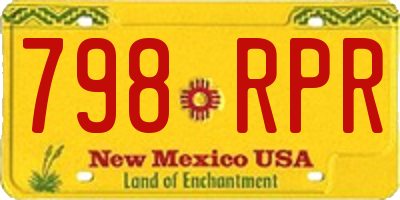 NM license plate 798RPR